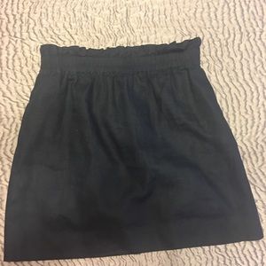 J Crew ruffle top navy blue skirt